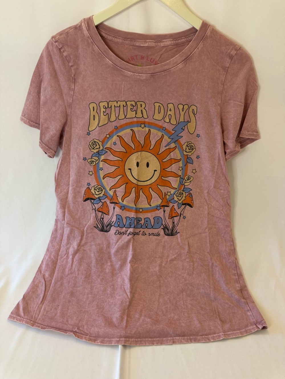Better Days Sun Graphic Tee - Dusty Rose